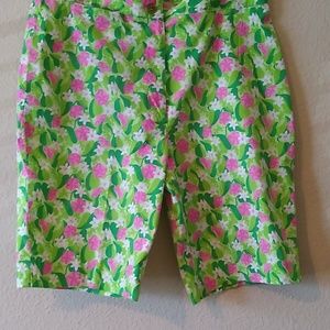 Lilly Pulitzer Green and Pink Floral Women Shorts